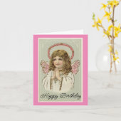 ハッピーバースデー祈のエンジェルグリーティングカード カード (黄色い花)