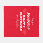 ハッピーバースデー祖母NONNAネームコージー フリースブランケット (正面(横))