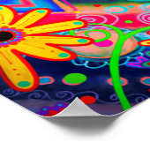 ハッピーバースデー祝カラフルおもしろい検査 ポスター (角)