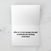 ハッピーバースデー祝=ビーチで！ カード (内部)