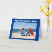 ハッピーバースデー祝=ビーチで！ カード (黄色い花)