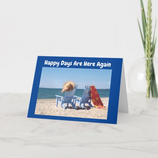 ハッピーバースデー祝=ビーチで！ カード (正面)