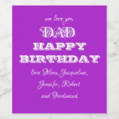 ハッピーバースデー私たちは愛あなたパパ子供の名前かわいい ワインラベル (シングルラベル)