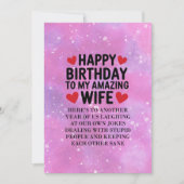ハッピーバースデー私の素晴らしい妻カードセンチメンタル (正面)