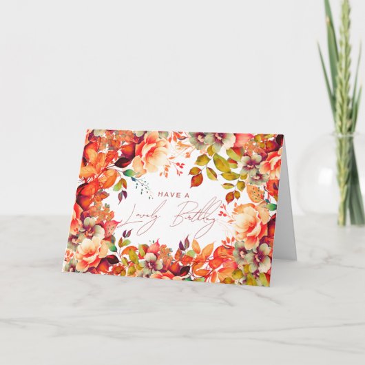 ハッピーバースデー秋オータムガーデンフローラ カード (正面)