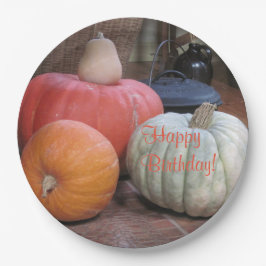 ハッピーバースデー秋テーマ ペーパープレート
