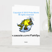 ハッピーバースデー立ち上げ魚おもしろいピンクカード カード (裏面)