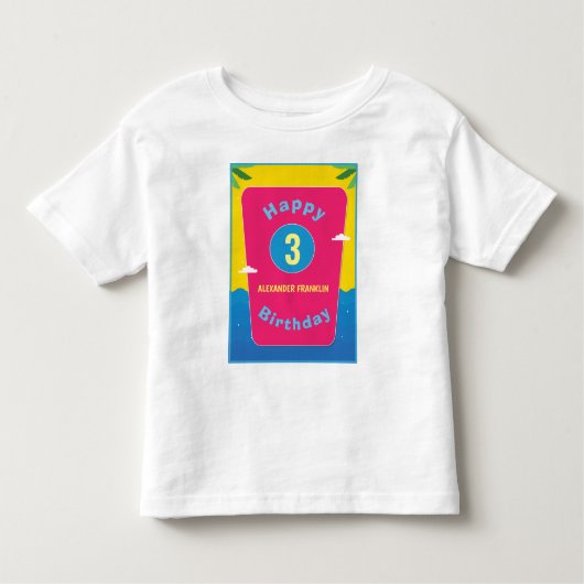 ハッピーバースデー第3期3年ガールボーイPersonalize T- トドラーTシャツ (正面)