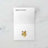 ハッピーバースデー第40期黒番と金ゴールド誕生日の写真 カード (内部)