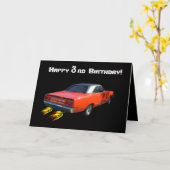 ハッピーバースデー筋肉車の挨拶状 カード (黄色い花)