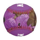 ハッピーバースデー箴言31カスタム紫フローラ 野球ボール (裏面)