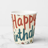 ハッピーバースデー紙カップ 紙コップ (正面)