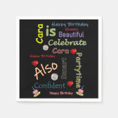 ハッピーバースデー紙ナプキンスカラ スタンダードカクテルナプキン (正面)