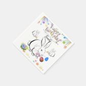 ハッピーバースデー紙ナプキンス、うさぎ スタンダードカクテルナプキン (角)