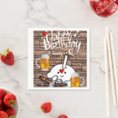 ハッピーバースデー紙ナプキンス，ビール スタンダードカクテルナプキン (インサイチュ)