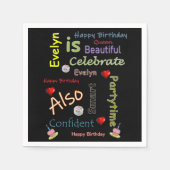 ハッピーバースデー紙ナプキンズエブリン スタンダードカクテルナプキン (正面)