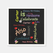 ハッピーバースデー紙ナプキンズカーター スタンダードカクテルナプキン (正面)