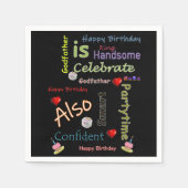 ハッピーバースデー紙ナプキンズゴッドファーザー スタンダードカクテルナプキン (正面)