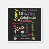 ハッピーバースデー紙ナプキンズサンディ スタンダードカクテルナプキン (正面)