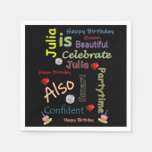 ハッピーバースデー紙ナプキンズジュリア スタンダードカクテルナプキン (正面)