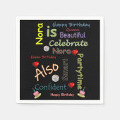 ハッピーバースデー紙ナプキンズノラ スタンダードカクテルナプキン (正面)