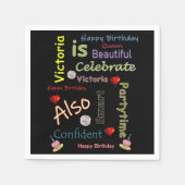 ハッピーバースデー紙ナプキンズビクトリア スタンダードカクテルナプキン (正面)