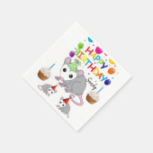 ハッピーバースデー紙ナプキンズポッサム スタンダードカクテルナプキン (角)