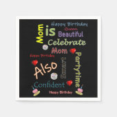 ハッピーバースデー紙ナプキンズママ スタンダードカクテルナプキン (正面)