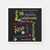 ハッピーバースデー紙ナプキンズマリア スタンダードカクテルナプキン (正面)