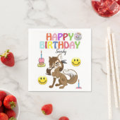 ハッピーバースデー紙ナプキンズ、ウルフ スタンダードカクテルナプキン (インサイチュ)