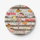 ハッピーバースデー紙プレートが犬を願う ペーパープレート (正面)
