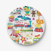 ハッピーバースデー紙プレートカーニバル回路 ペーパープレート (正面)