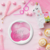 ハッピーバースデー紙プレートピンクバブル ペーパープレート (パーティー)