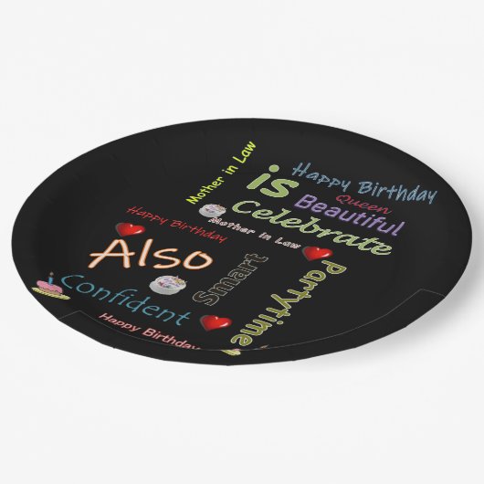 ハッピーバースデー紙プレートマザー・イン・ロー ペーパープレート (アングル)