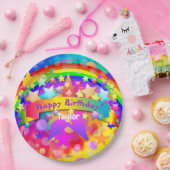 ハッピーバースデー紙プレートレインボーHAMbyWG ペーパープレート (パーティー)