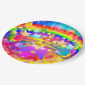 ハッピーバースデー紙プレートレインボーHAMbyWG ペーパープレート (アングル)