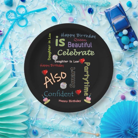 ハッピーバースデー紙プレート娘義理 ペーパープレート (パーティー)