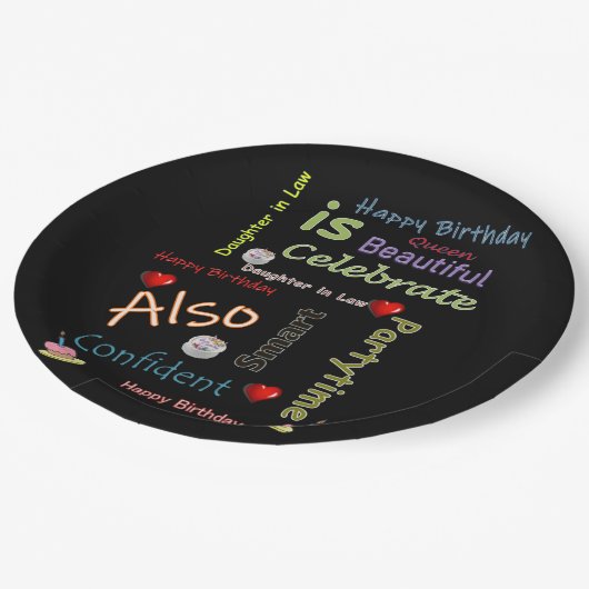 ハッピーバースデー紙プレート娘義理 ペーパープレート (アングル)