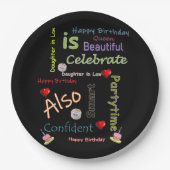 ハッピーバースデー紙プレート娘義理 ペーパープレート (正面)