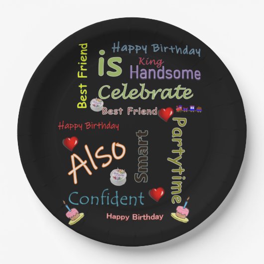 ハッピーバースデー紙プレート最高のフレンド ペーパープレート (正面)