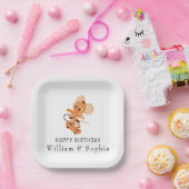 ハッピーバースデー紙プレート-カスタムイメージと文字 ペーパープレート (パーティー)