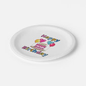 ハッピーバースデー紙プレート ペーパープレート (アングル)