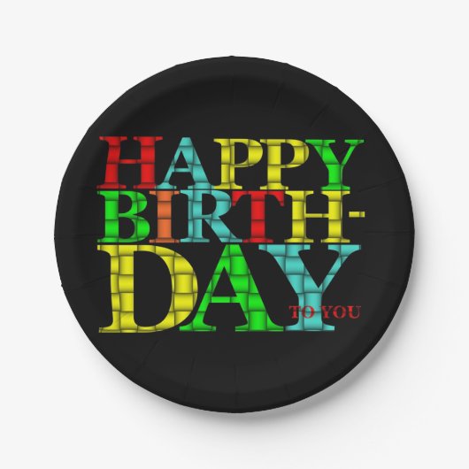 ハッピーバースデー紙プレート ペーパープレート (正面)