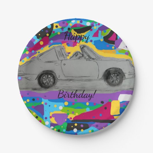 ハッピーバースデー紙プレート ペーパープレート (正面)