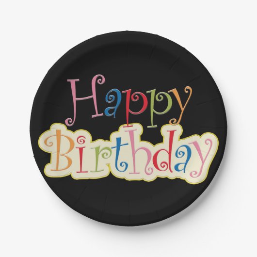 ハッピーバースデー紙プレート ペーパープレート (正面)