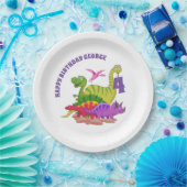 ハッピーバースデー紙プレート – 恐竜 ペーパープレート (パーティー)