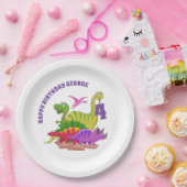 ハッピーバースデー紙プレート – 恐竜 ペーパープレート (パーティー)