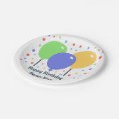 ハッピーバースデー紙プレート（有色気球） ペーパープレート (アングル)