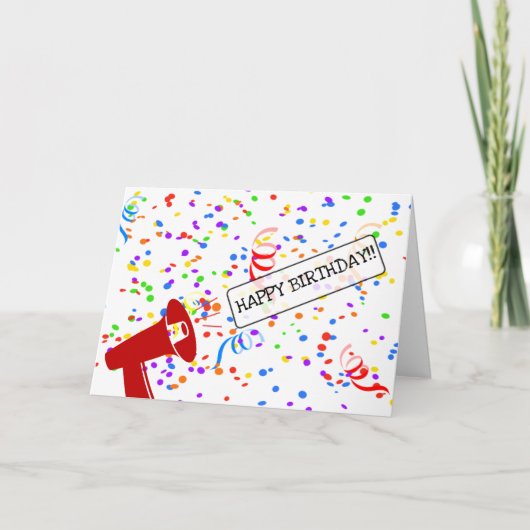 ハッピーバースデー紙吹雪カード カード (正面)