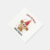 ハッピーバースデー紙吹雪サル スタンダードカクテルナプキン (角)